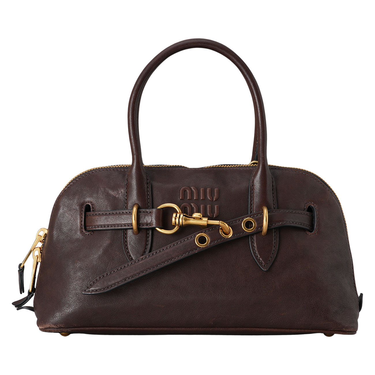 MIU MIU(USED)미우미우 아방뛰르 나파 가죽 탑 핸들 백